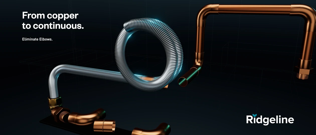 From copper to continuous. Ridgeline corrugated stainless steel follows the copper pipework route.